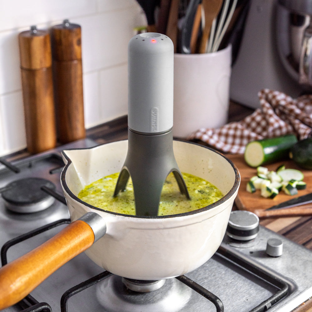Auto Cooking Stirrer - 3 Speed Auto Handsfree Battery Operated Pot Sauce  Mixer