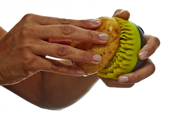 Scrrub - vegetable brush with 2 way silicone bristles